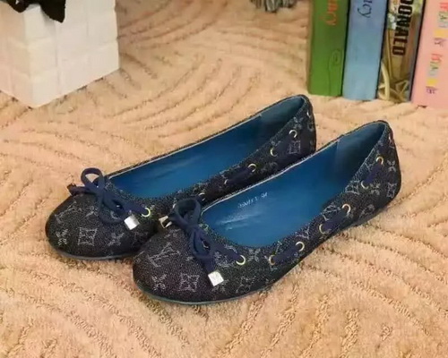 LV Shallow mouth flat shoes Women--013